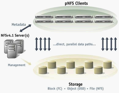 pNFS结构示意图